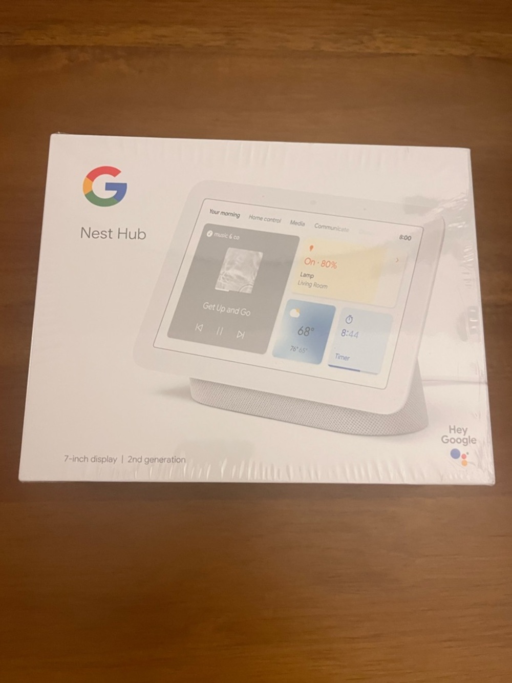 Google Nest Hub 2nd Generation 7" Smart Display in White with Light Gray Base